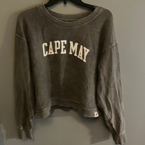 Cropped cozy cape may sweatshirt